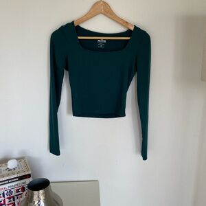 Small Hollister Green Long Sleeve Crop Top
